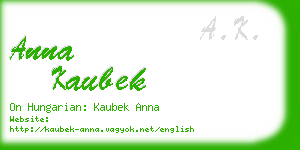 anna kaubek business card